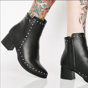 NWOT Black Studded Booties